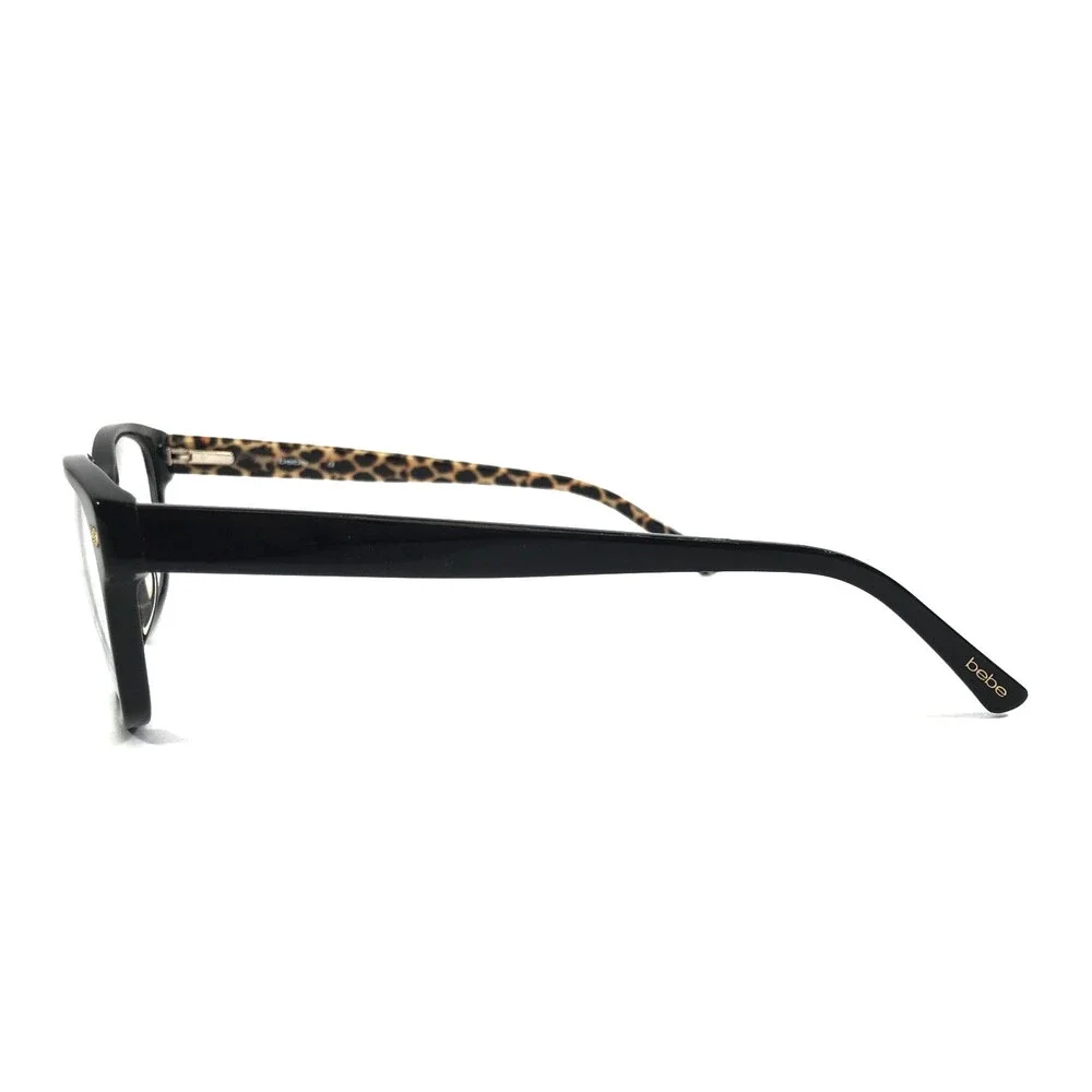 Bebe Eyeglasses Frames BB5193 001 JET Black Brown Leopard Print 53-16-140